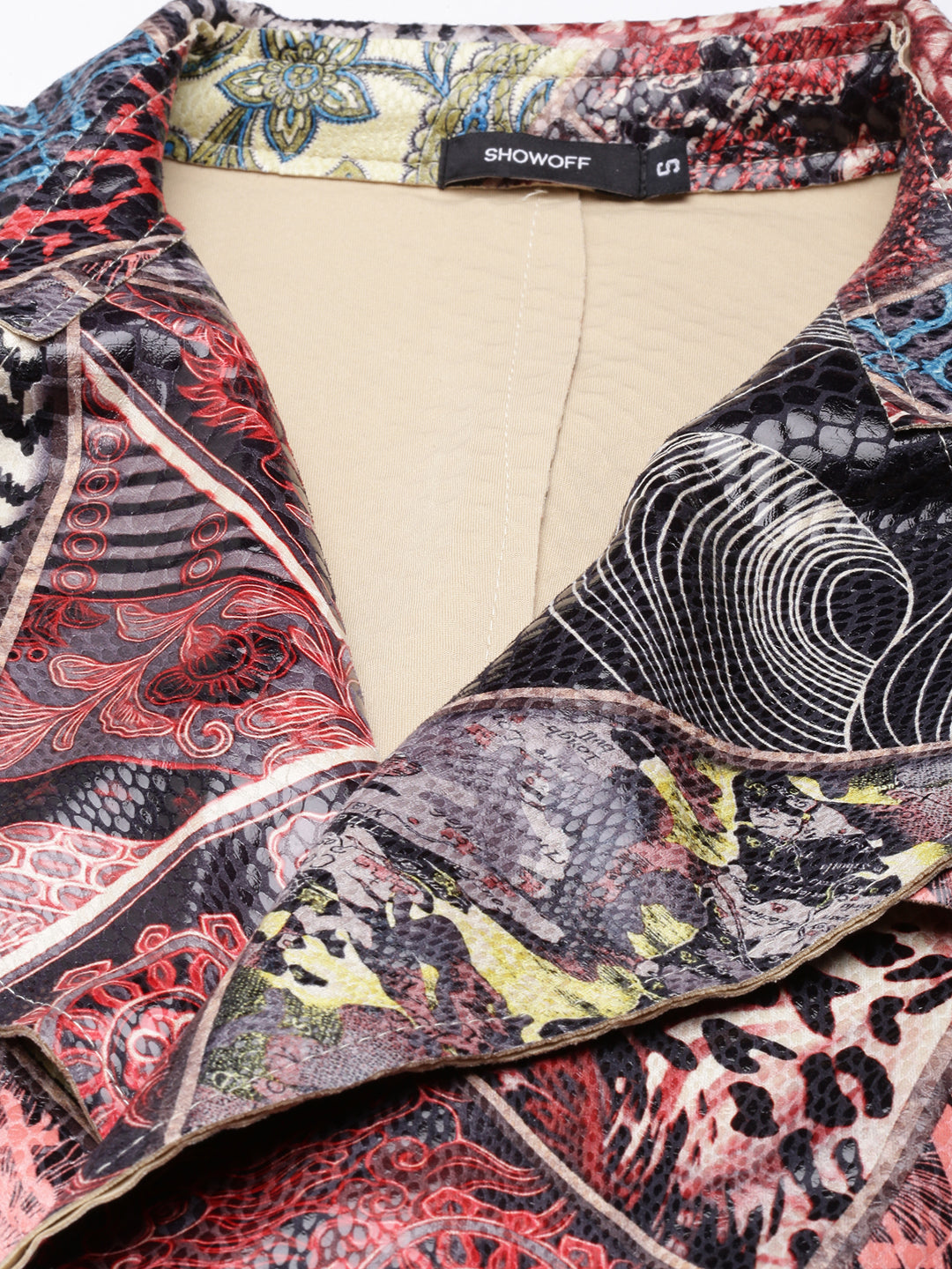 Women's Maroon Floral Printed Longline Trench Coat