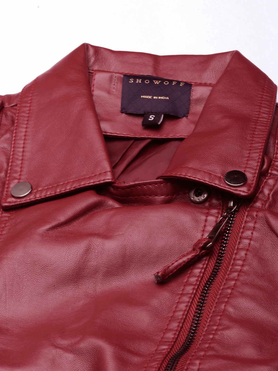 Women's Maroon Windcheater Biker Jacket