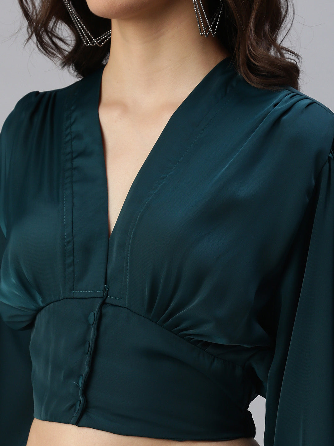 Women's Green Crop Top