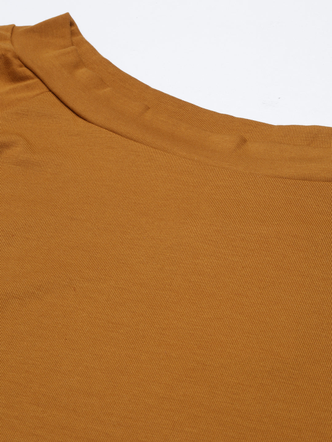 Women's Mustard Off-Shoulder Long Sleeves Bardot Top