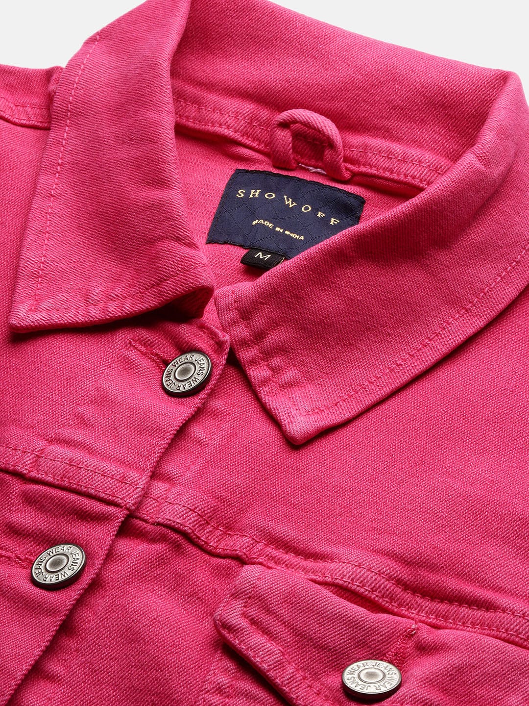 Women's Pink Washed Windcheater Crop Denim Jacket