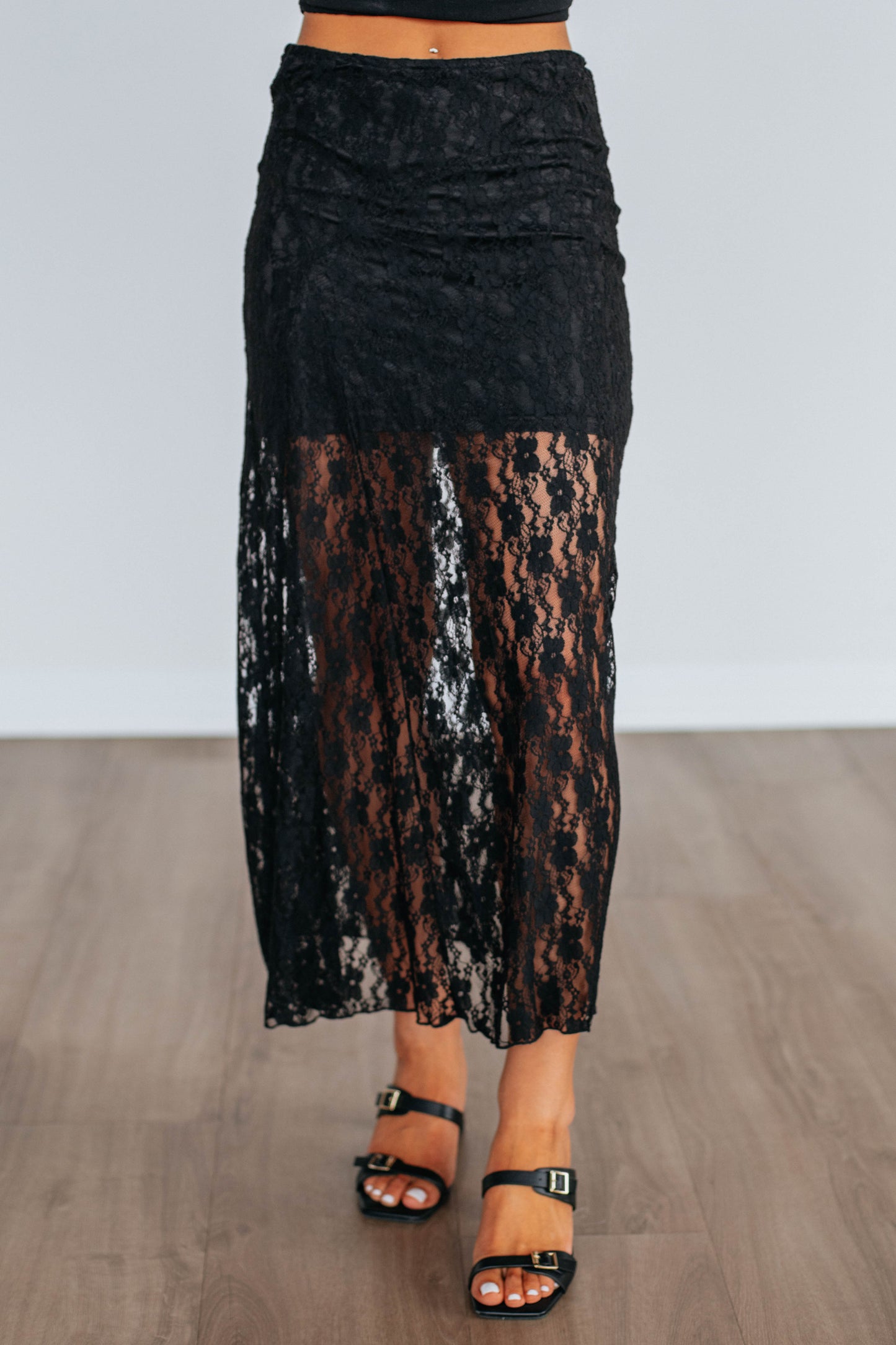 Juniper Lace Maxi Skirt - Black