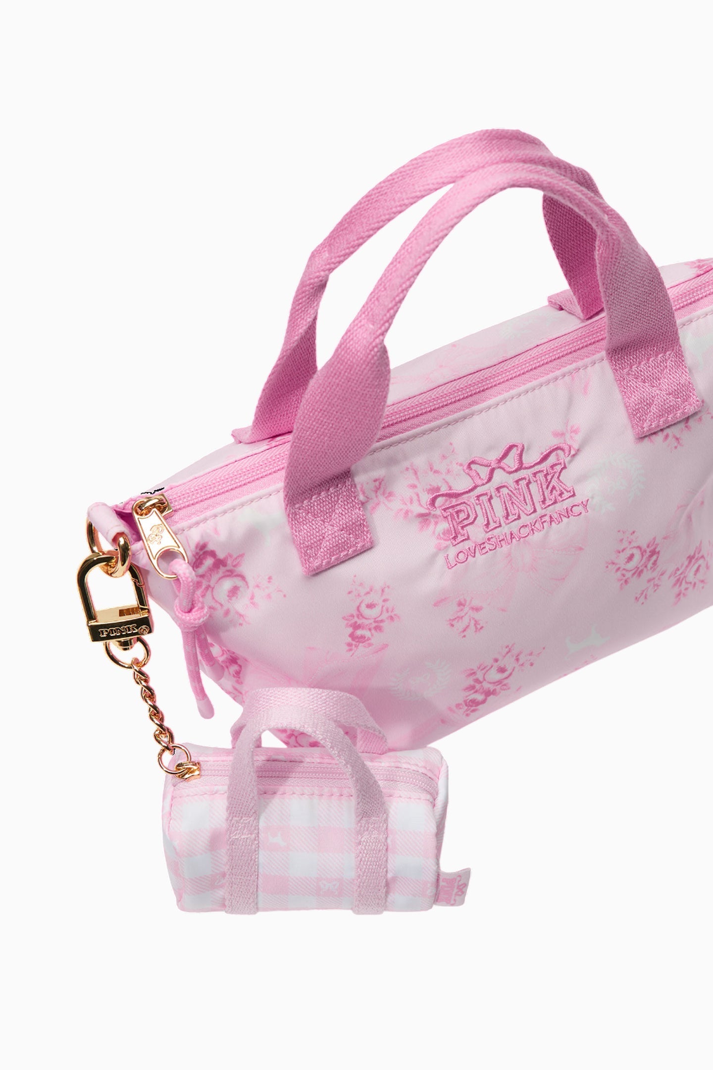 PINK x LoveShackFancy Mini Duffle Keychain Charm - ICON GINGHAM