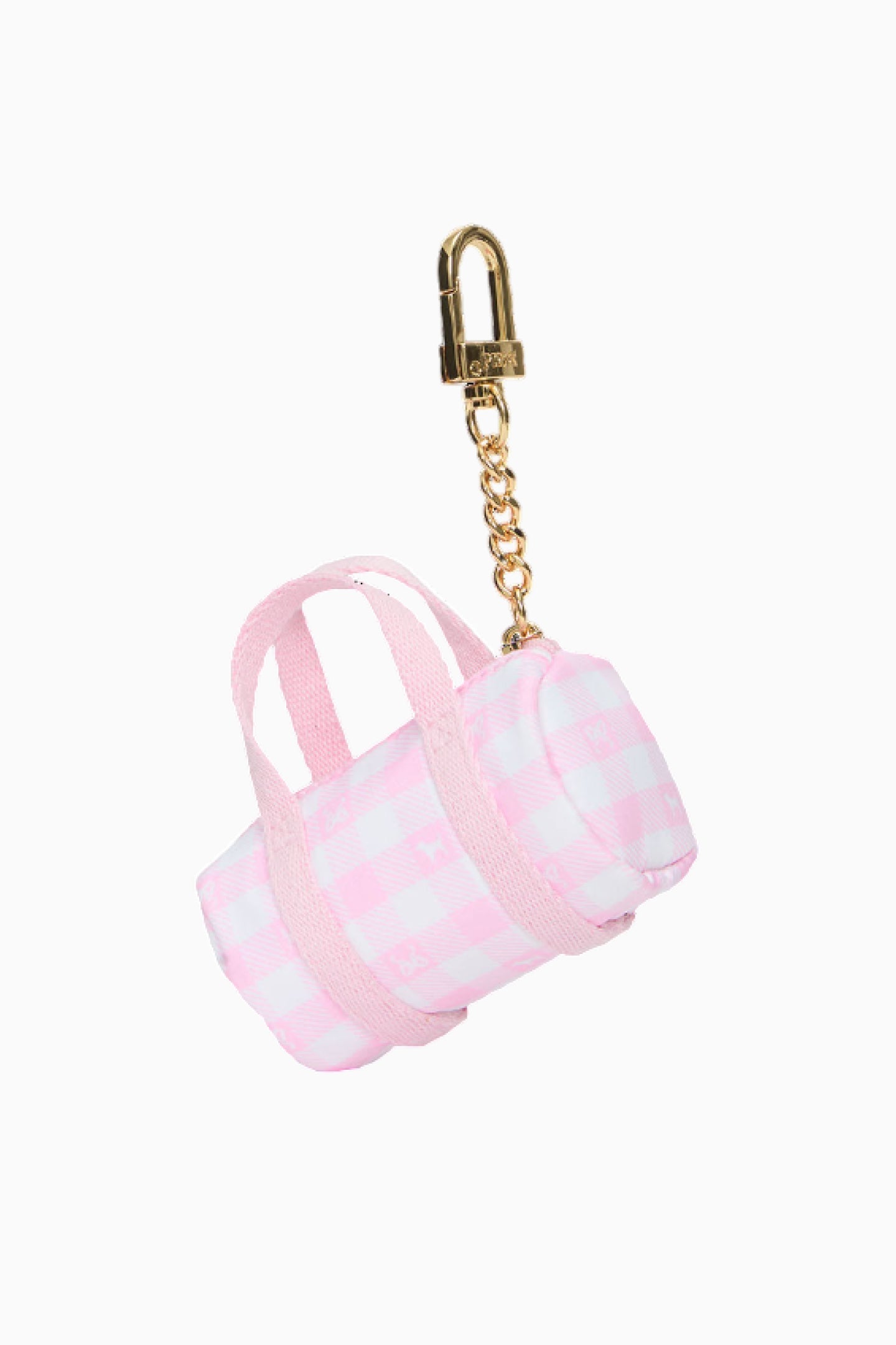 PINK x LoveShackFancy Mini Duffle Keychain Charm - ICON GINGHAM