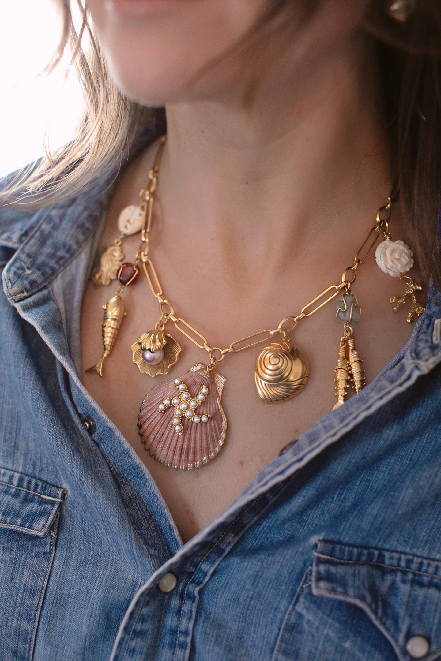 Brinker+Eliza Montauk Shell Necklace