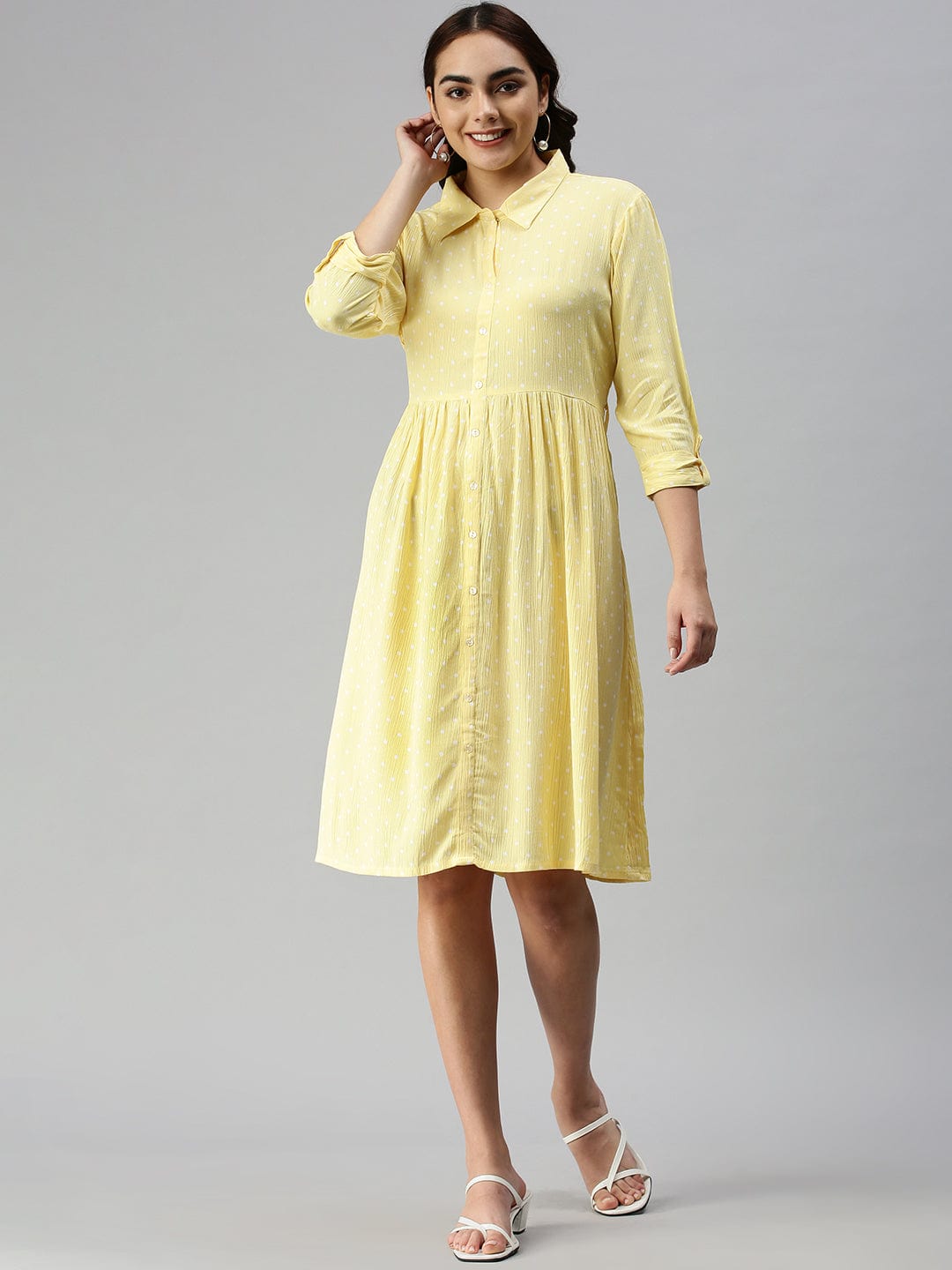 Women's Yellow Shirt Dress