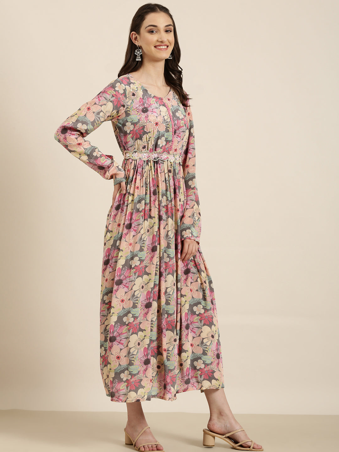Women's Printed Empire Multi Dress