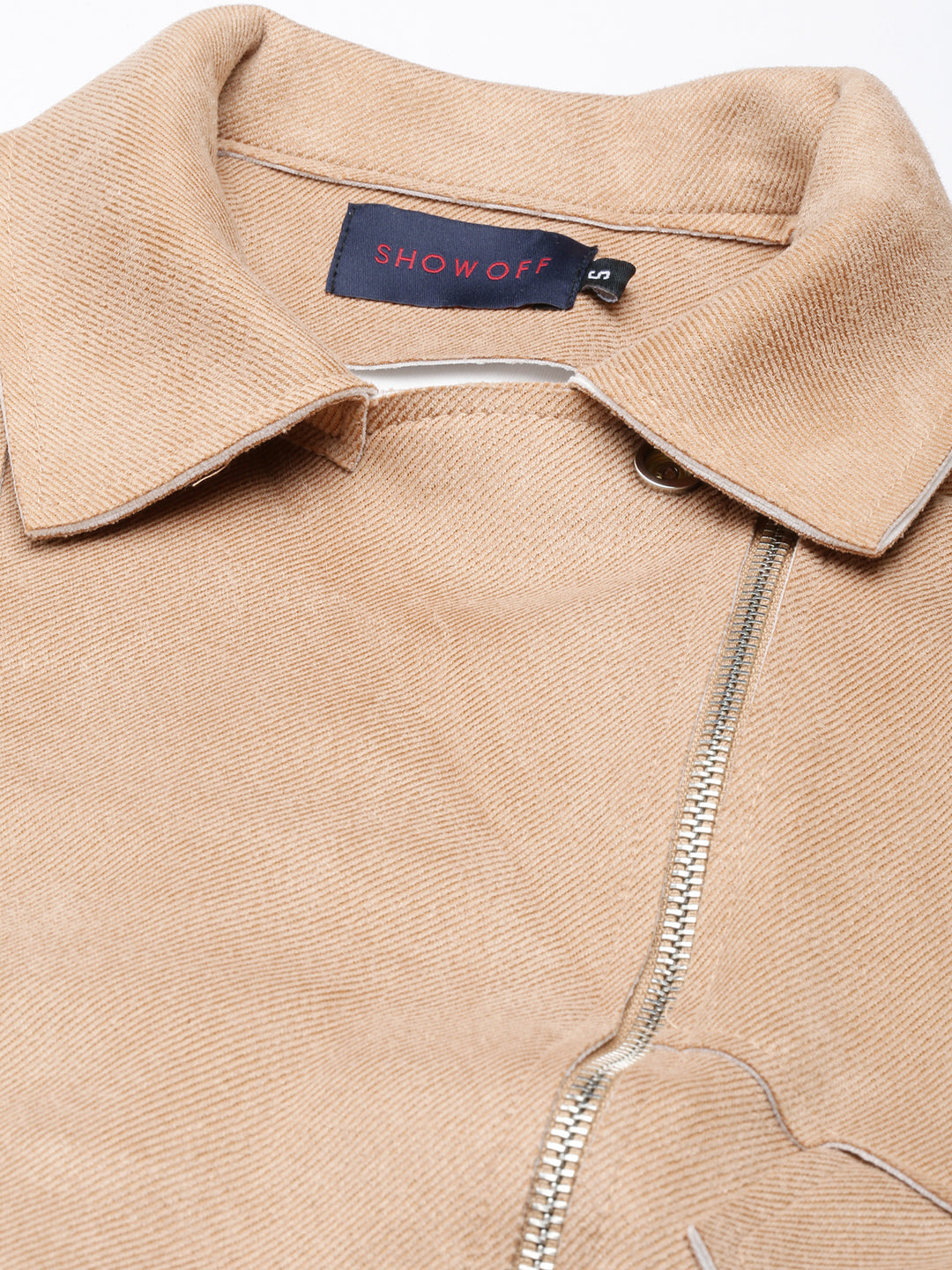 Women's Beige Suede Biker Jacket