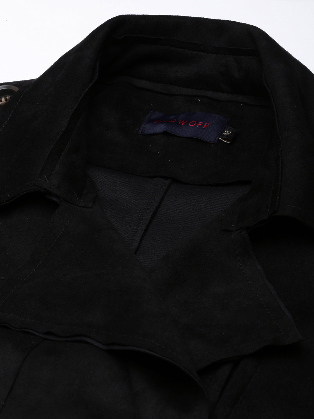 Women's Solid Longline Black Trench Coat with Belt