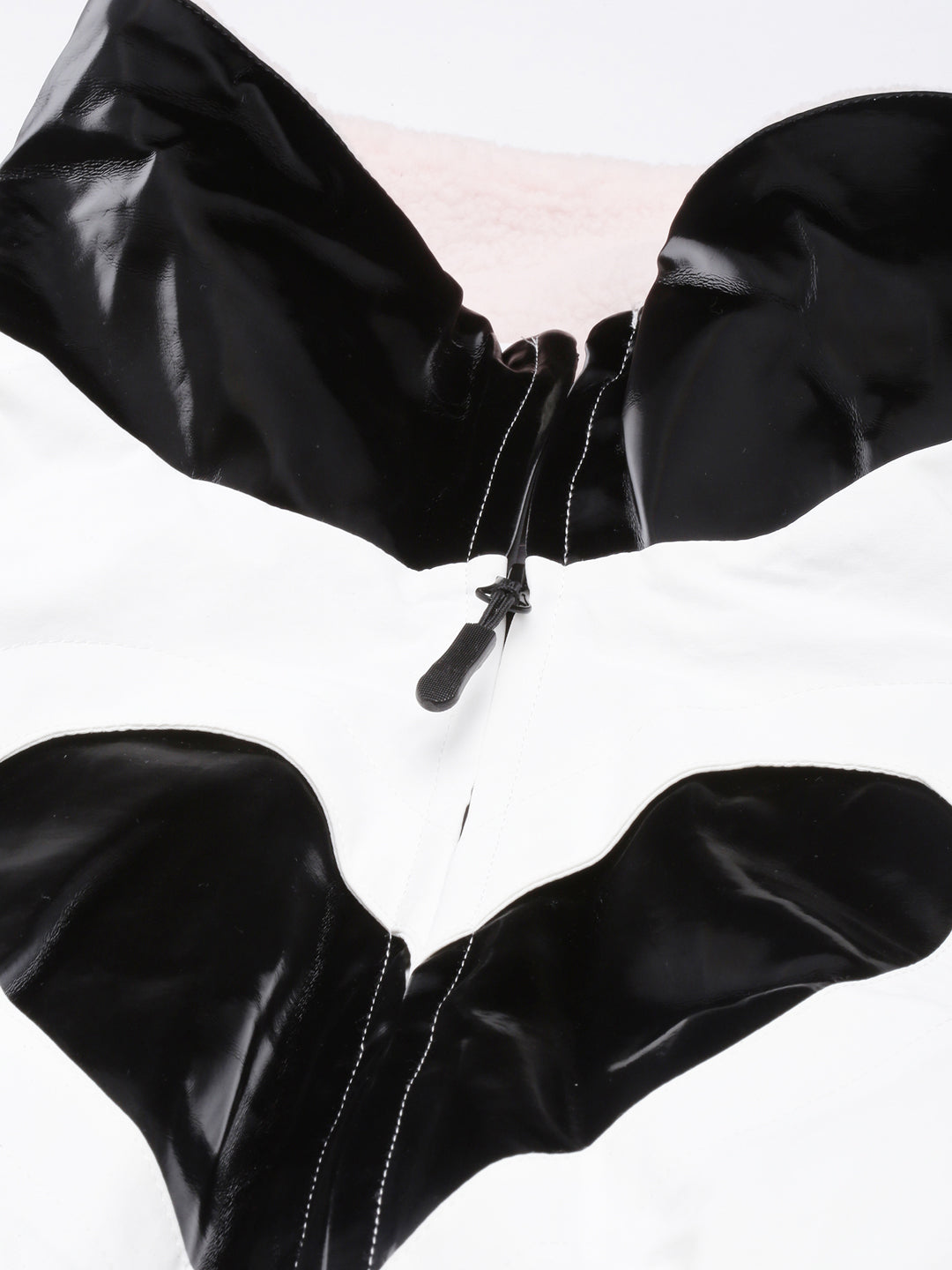 Women's White Mock Collar Crop Puffer Jacket