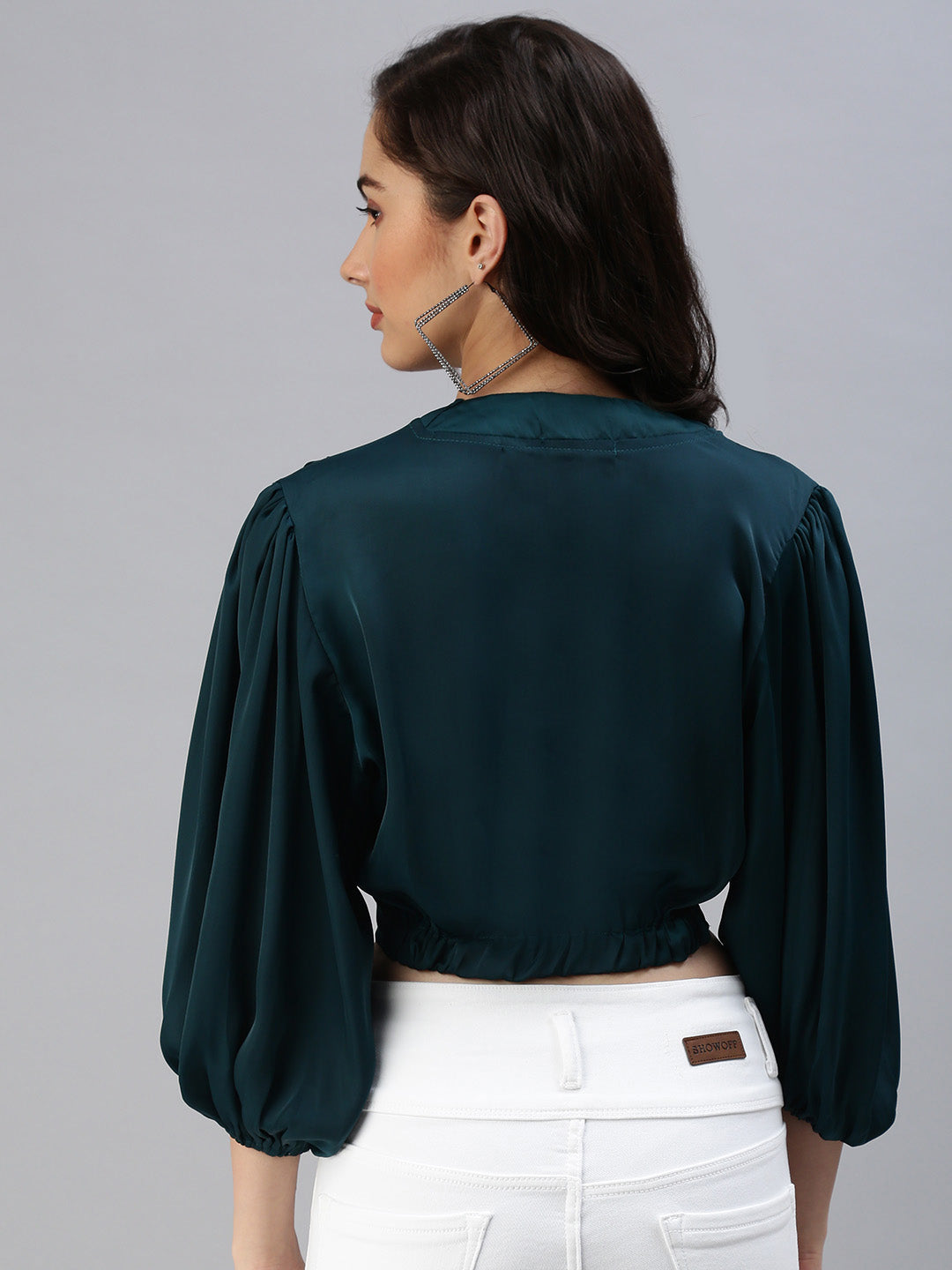 Women's Green Crop Top