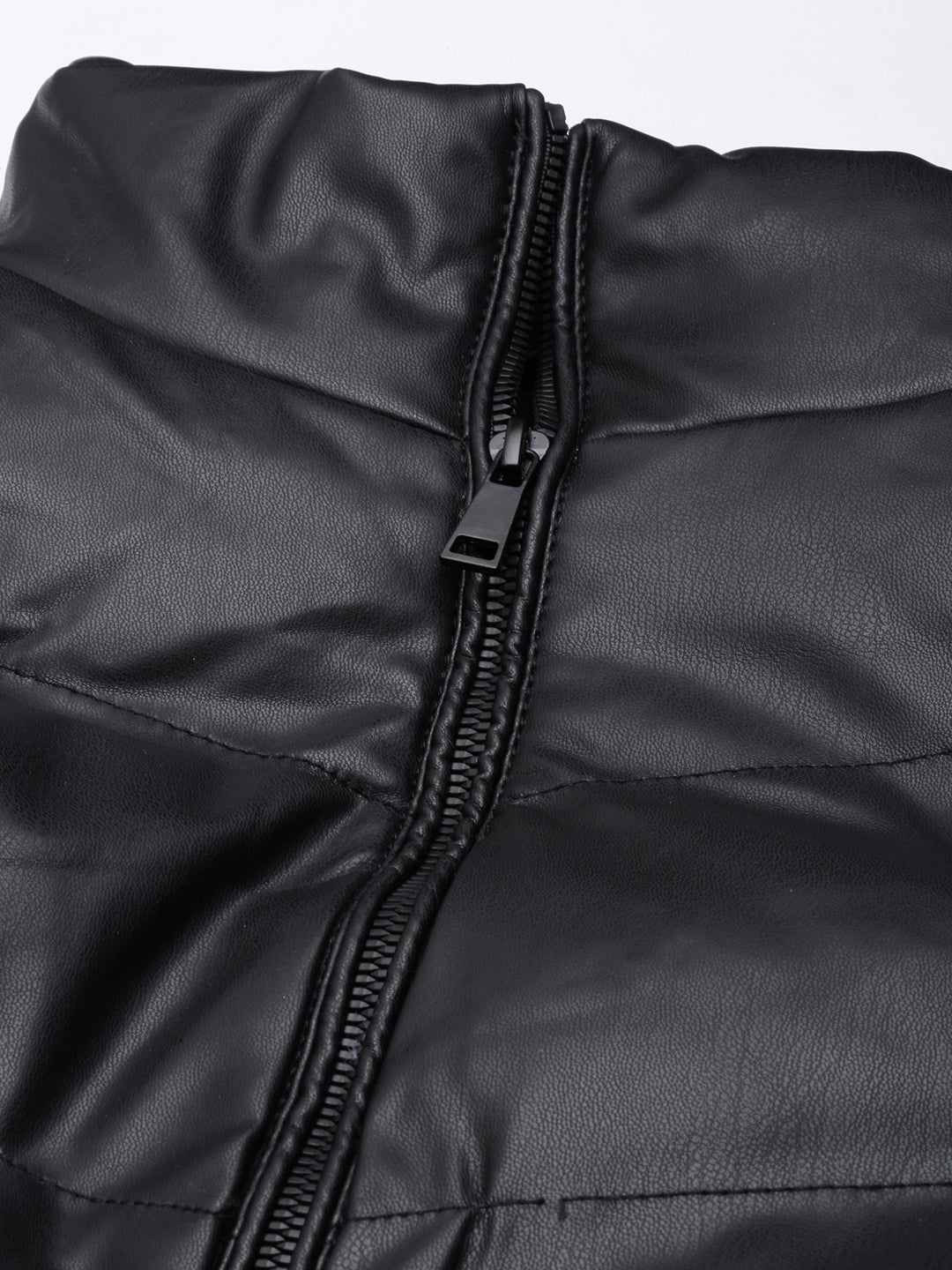 Women's Solid Black Puffer Jacket