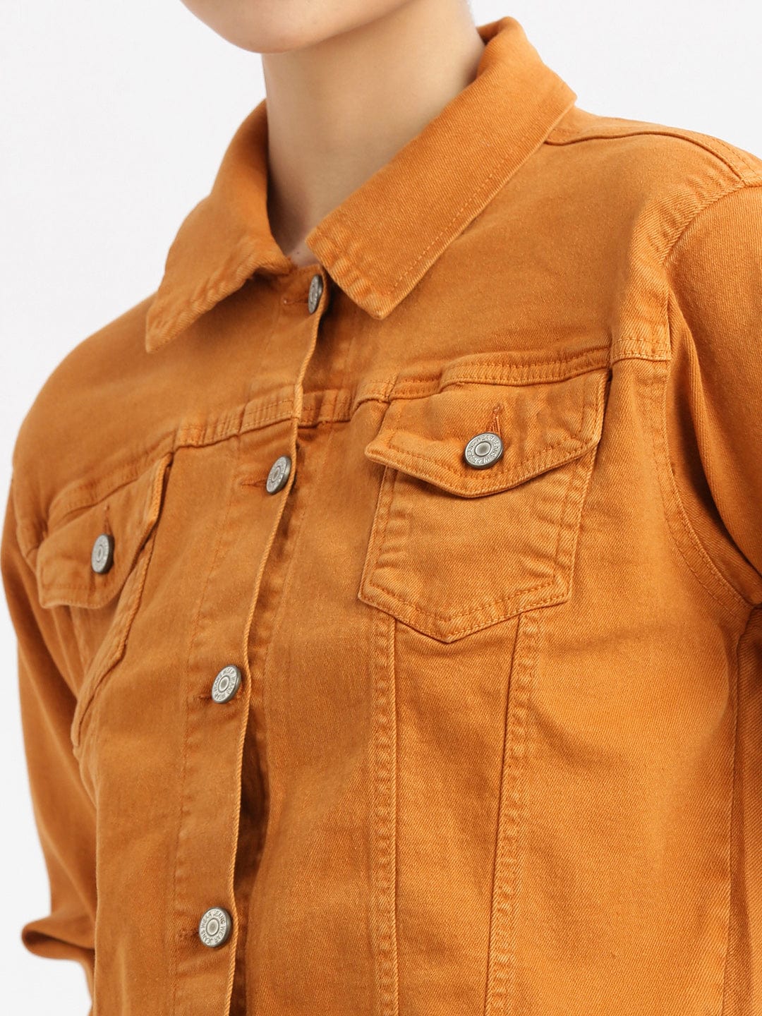 Women's Rust Windcheater Crop Denim Jacket