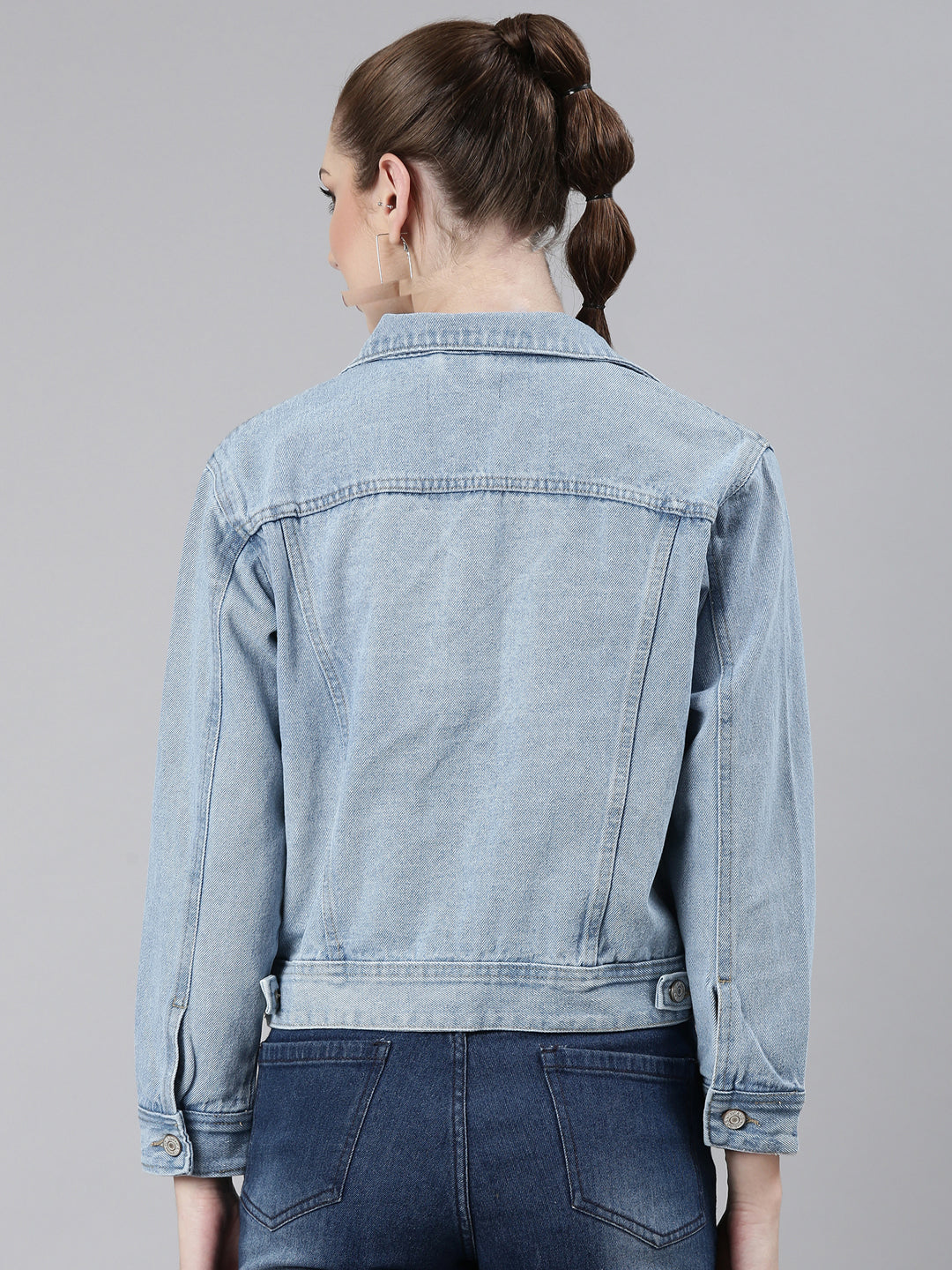 Women's Blue Crop Denim Jacket