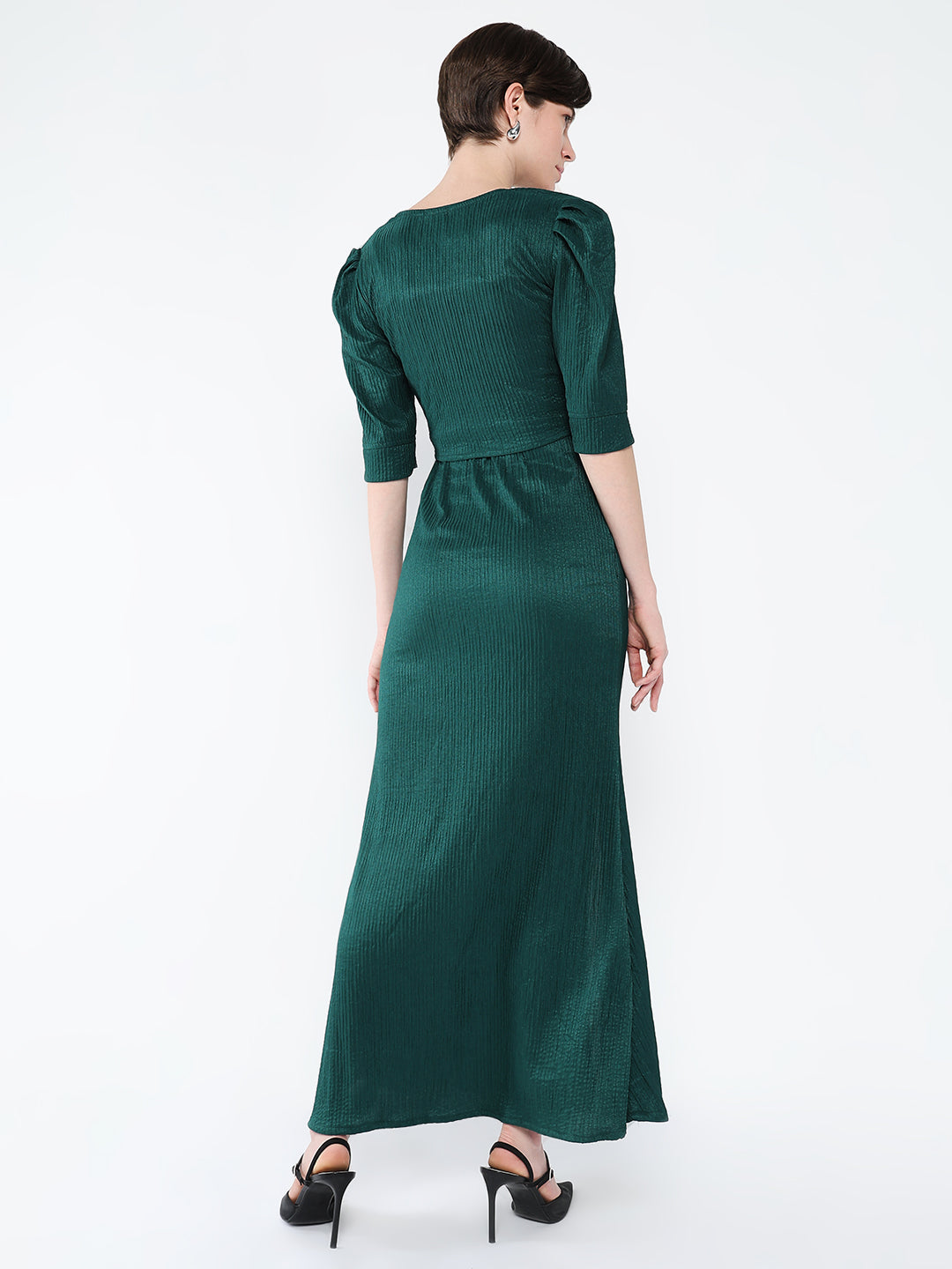 Women's Green A-Line Maxi Dress