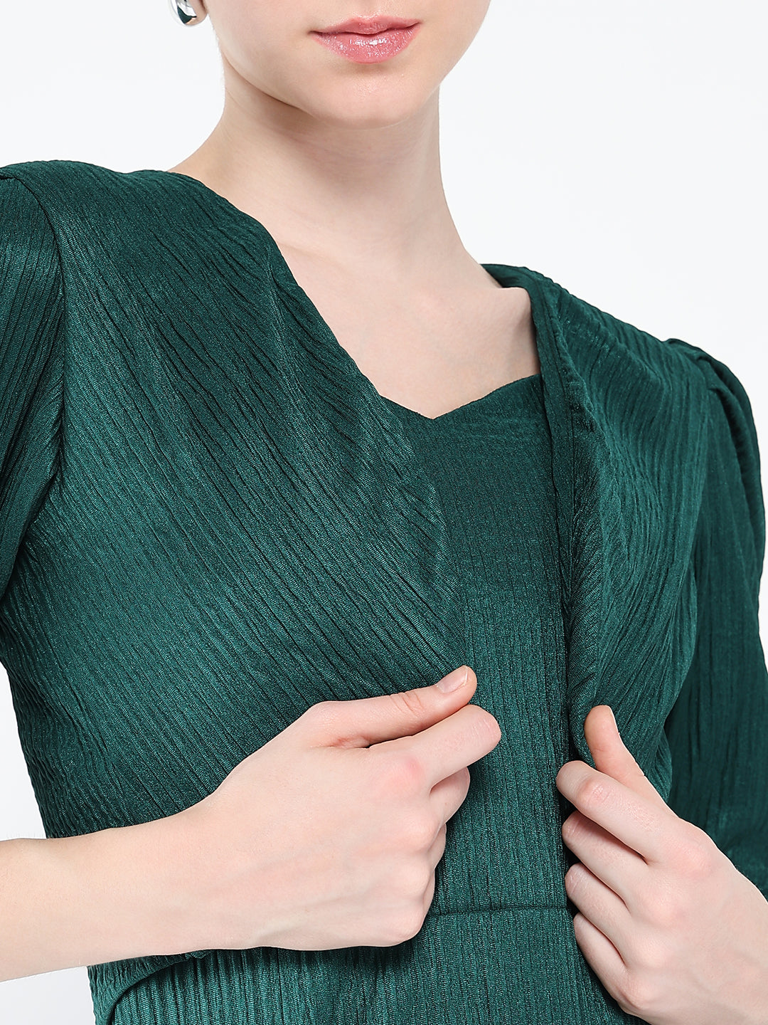 Women's Green A-Line Maxi Dress