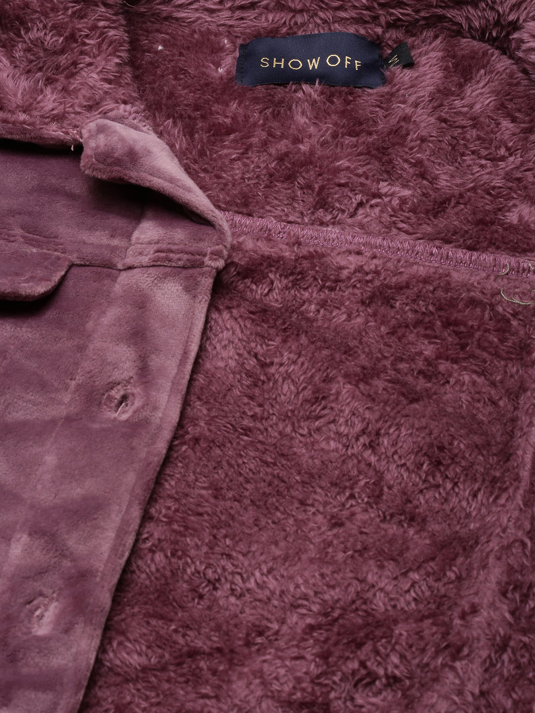 Women's Mauve Spread Collar Acrylic Crop Tailored Jacket