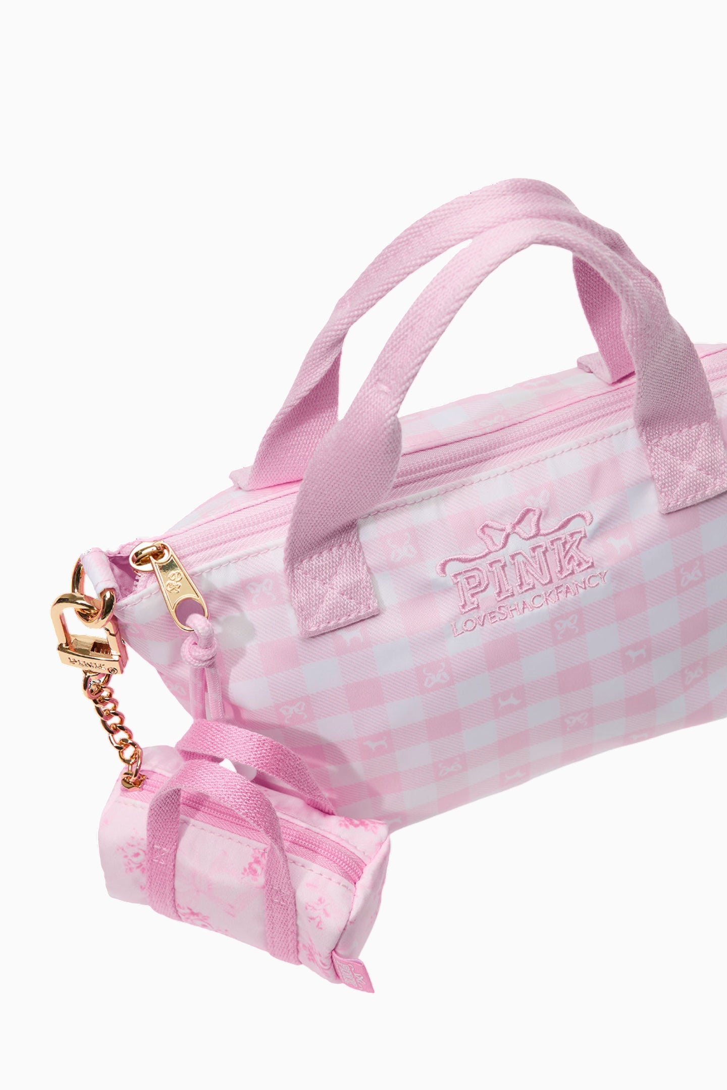 PINK x LoveShackFancy Mini Duffle Keychain Charm