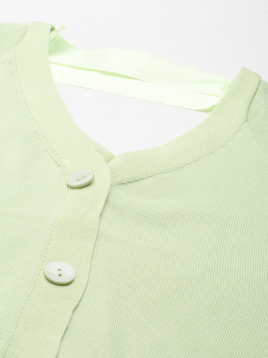 Women's Green Shirt Style Cotton Crop Top