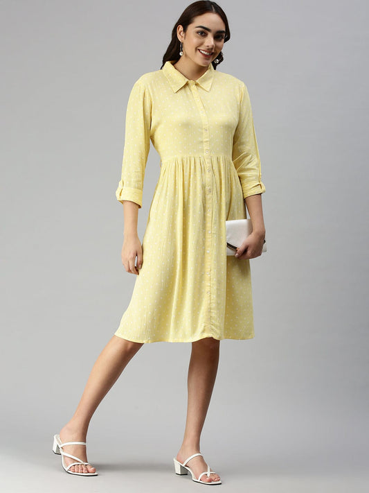 Women's Yellow Shirt Dress