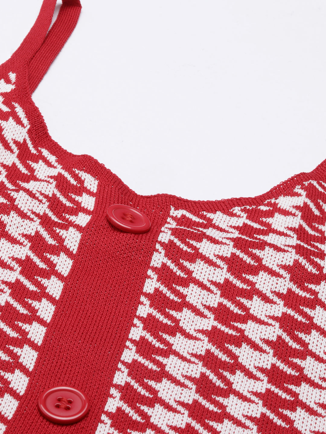 Women's Red Geometric Print Crop Tank Top