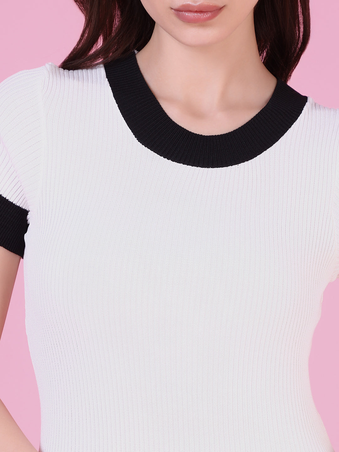 Women's White Solid Bodycon Dress