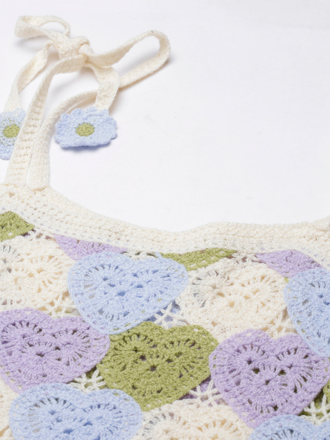Women's Blue Crochet Crop Top