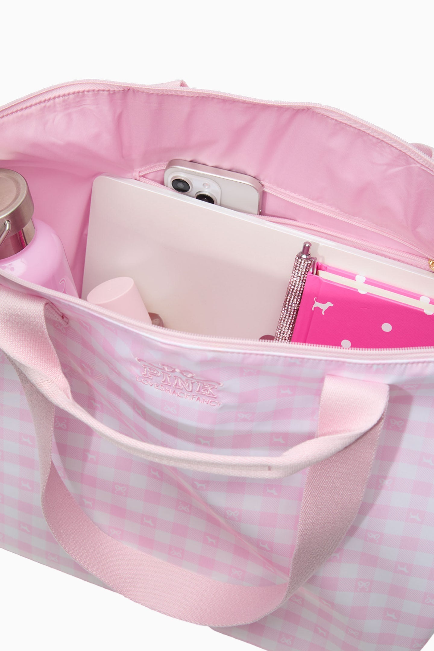 PINK x LoveShackFancy Tote Bag - ICON GINGHAM