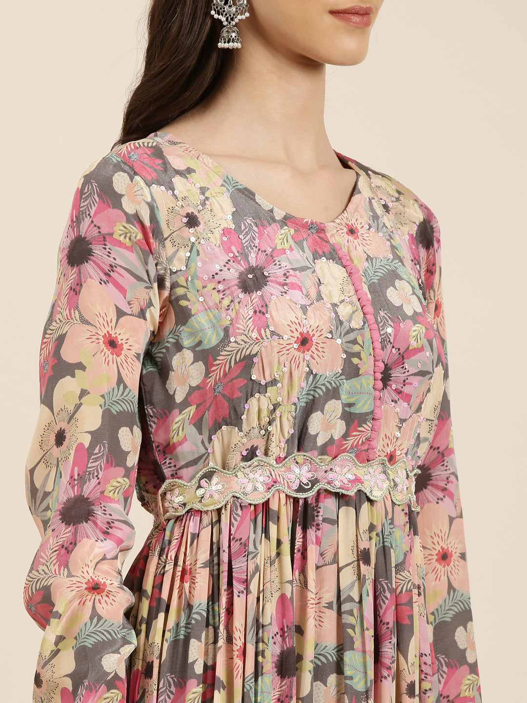 Women's Printed Empire Multi Dress